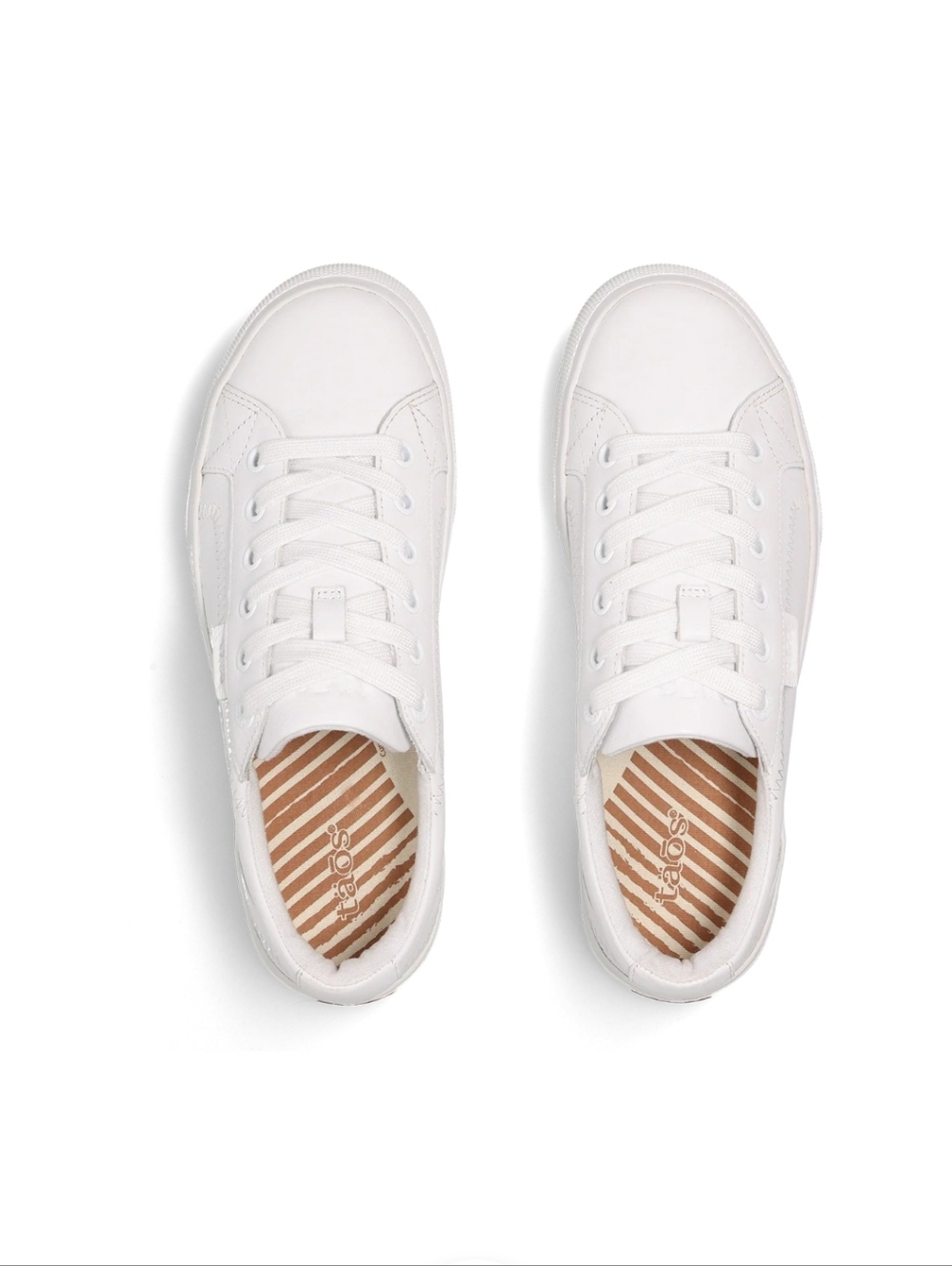Taos Plim Soul Lux White Leather Lace-Up Sneakers In Box
